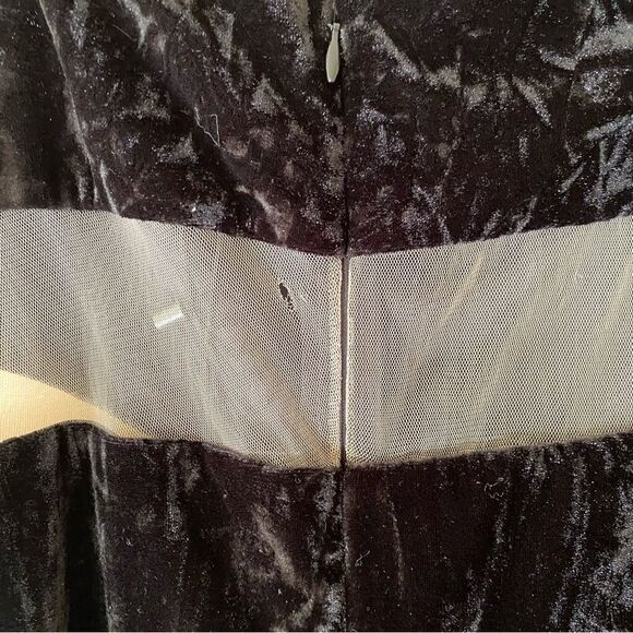 NBD Finna midi dress black nude sheer panel velvet strapless cocktail Revolve L - Picture 9 of 12